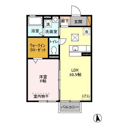 ディアーナ(1LDK/1階)の間取り写真