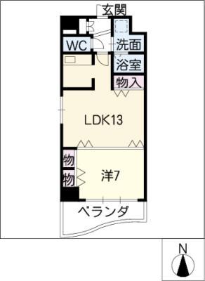 名駅ドットマンション(1LDK/4階)の間取り写真