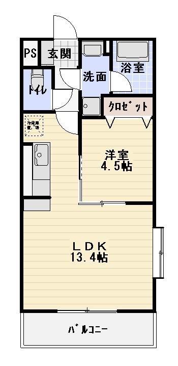 フランシーズ(1LDK/2階)の間取り写真