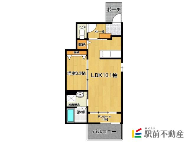 コスモコーポC(1LDK/1階)の間取り写真