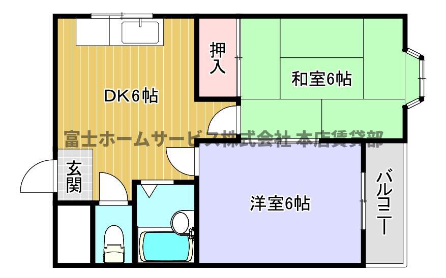 シャンテ大和(2DK/3階)の間取り写真