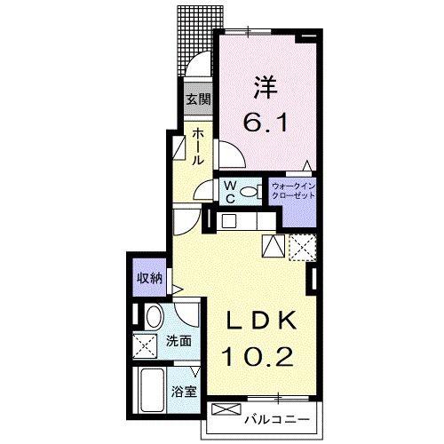グランルージュ(1LDK/1階)の間取り写真