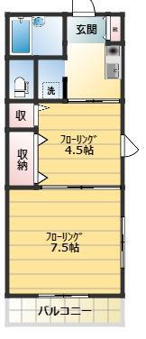 アロー壱番館(2K/5階)の間取り写真