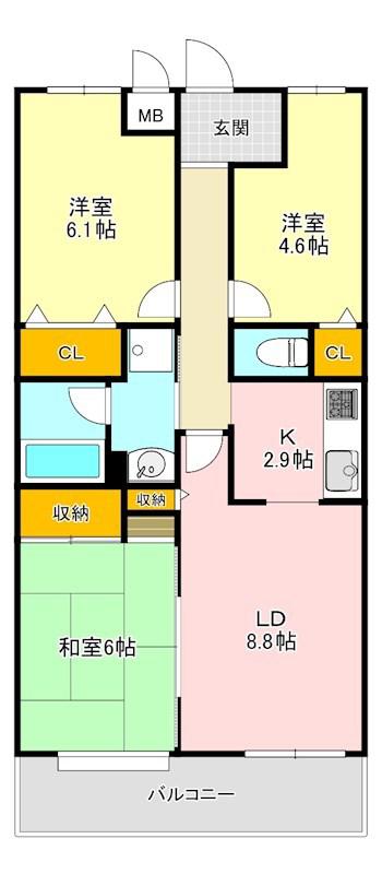 スペリシオティ泉北深井I(3LDK/7階)の間取り写真