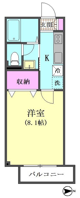 シャトレー大森(1K/2階)の間取り写真