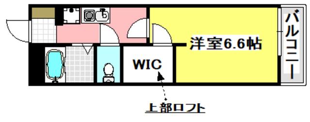 フェンネル千里(1K/1階)の間取り写真