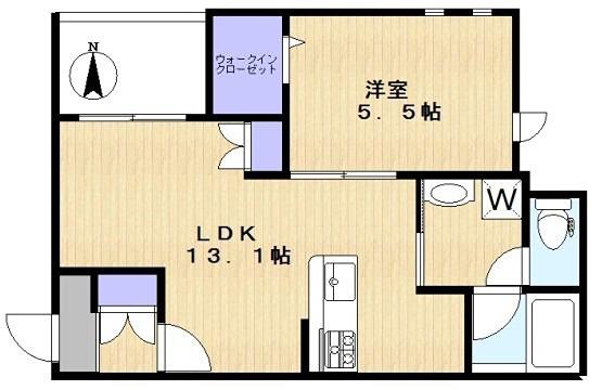 GRIGIO TODA(1LDK/2階)の間取り写真
