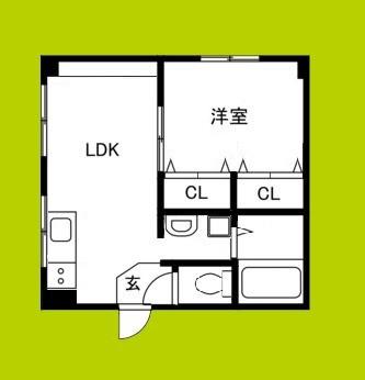 シャトーNT(1LDK/4階)の間取り写真