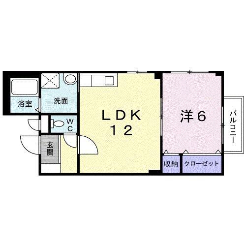 パ-クサイドT(1LDK/2階)の間取り写真