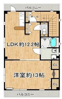 ミチコマンション(1LDK/3階)の間取り写真