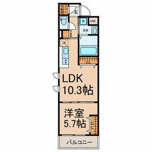 COZY豊岡通(1LDK/1階)の間取り写真