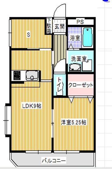 コーポ長瀬第8(1SLDK/2階)の間取り写真