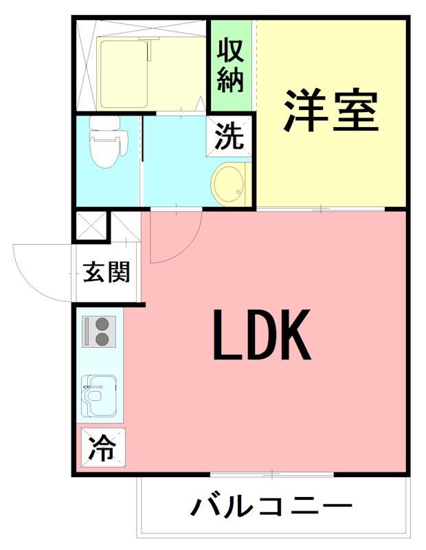 FIORE(1LDK/2階)の間取り写真