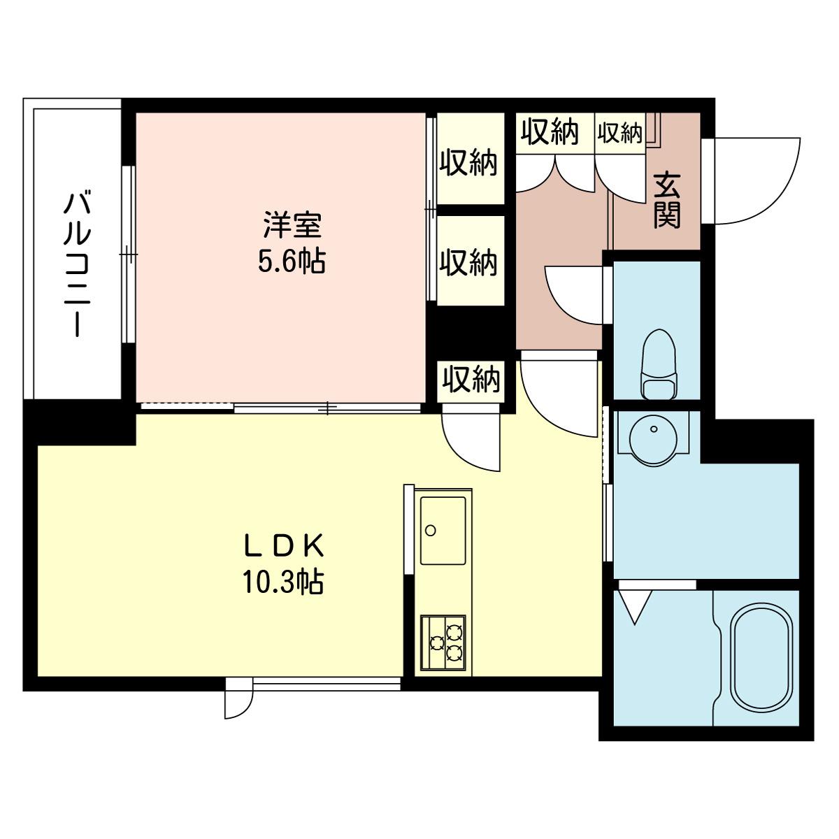 PORTE BONHEUR NAKANO(1LDK/4階)の間取り写真