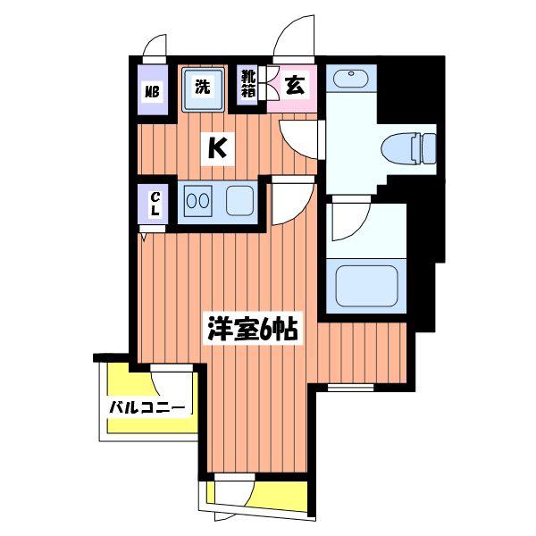 MAXIV国立矢川(1K/6階)の間取り写真