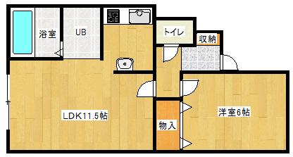 リバーサイドJOY(1LDK/2階)の間取り写真