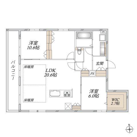 チェスナット(3LDK/2階)の間取り写真