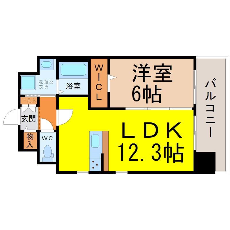 S-FORT大須観音(1LDK/12階)の間取り写真