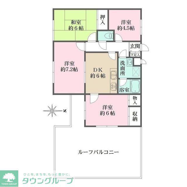 藤マンション(4DK/5階)の間取り写真