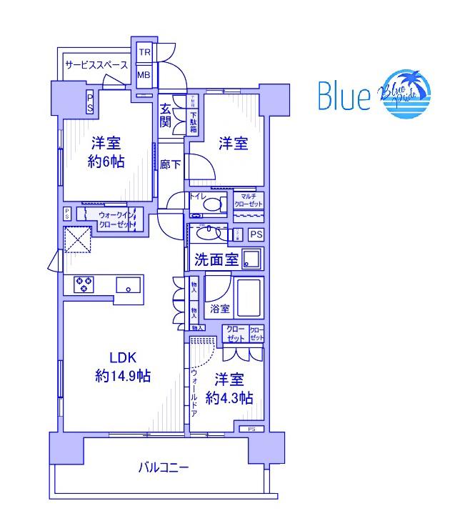 プラウド東神奈川(3LDK/4階)の間取り写真