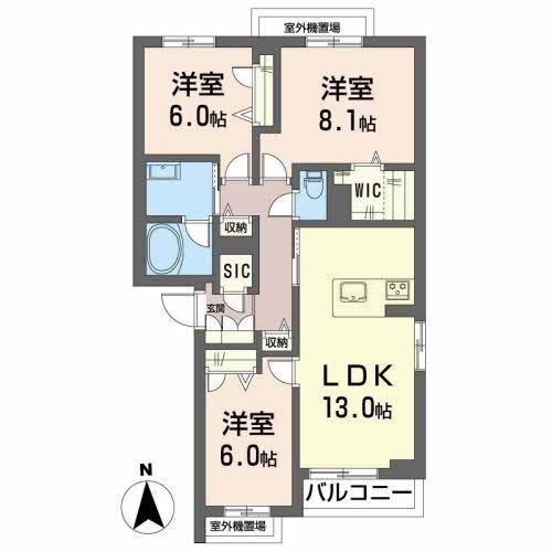 クオリスタ(3LDK/2階)の間取り写真
