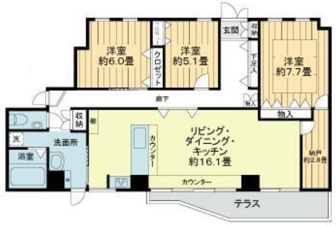 板橋区前野町5丁目佐藤ビル(3SLDK/1階)の間取り写真
