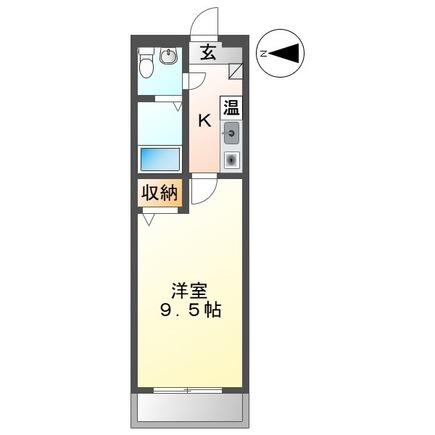 カサブランカ(1K/4階)の間取り写真