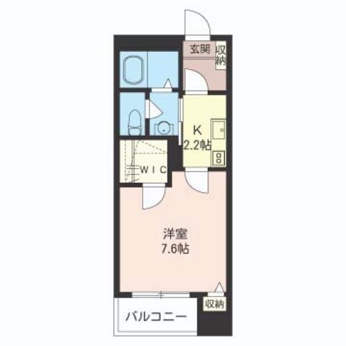 プレステージ(1K/1階)の間取り写真