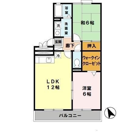 リビングタウン木津南A棟(2LDK/2階)の間取り写真