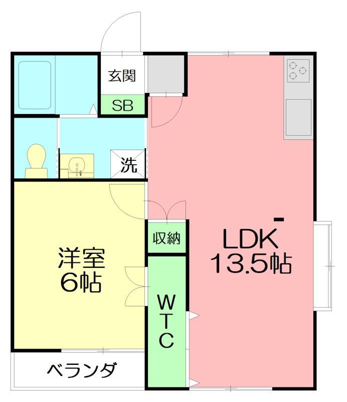 サンハイツICHIKAWA(1LDK/1階)の間取り写真