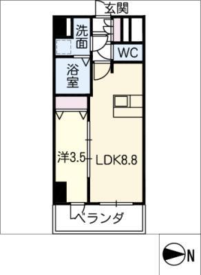 ファステート東別院シュプール(1LDK/11階)の間取り写真