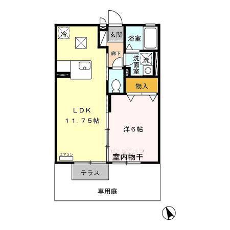 クレールヒルズ A(1LDK/1階)の間取り写真