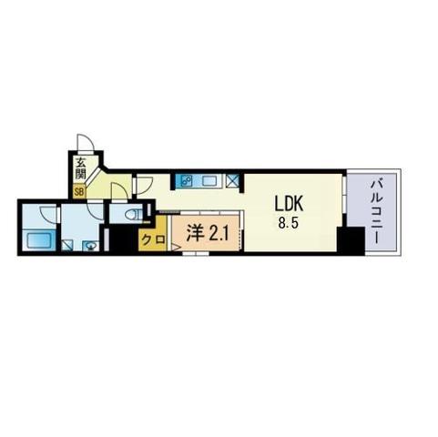 サニークレスト赤坂(1LDK/3階)の間取り写真
