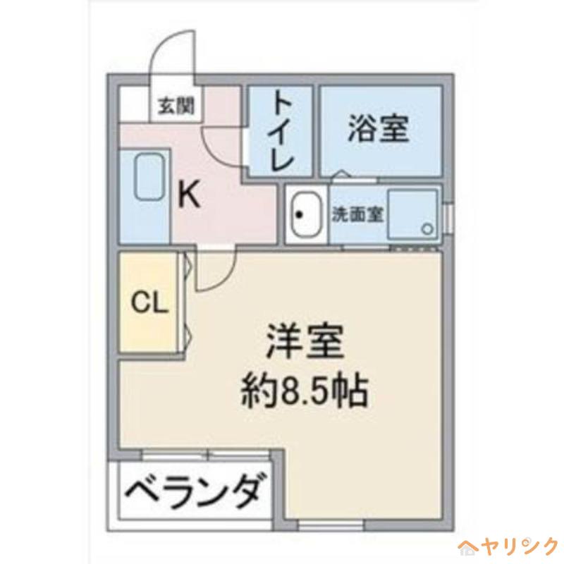 アクシス宝が丘(1K/2階)の間取り写真