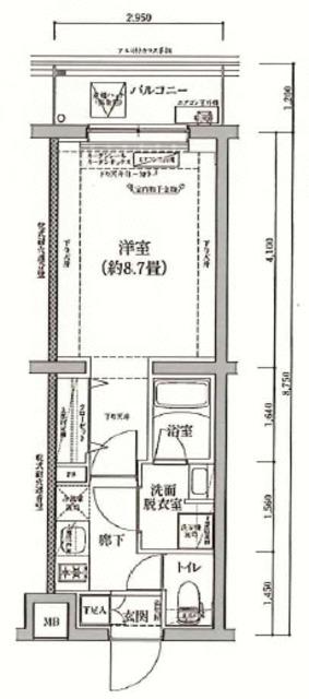 アイルプレミアム東京上石神井(1K/1階)の間取り写真