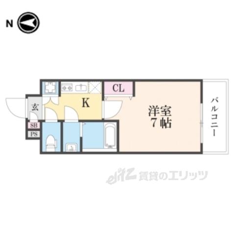 アドバンス京都デタンデュ(1K/3階)の間取り写真