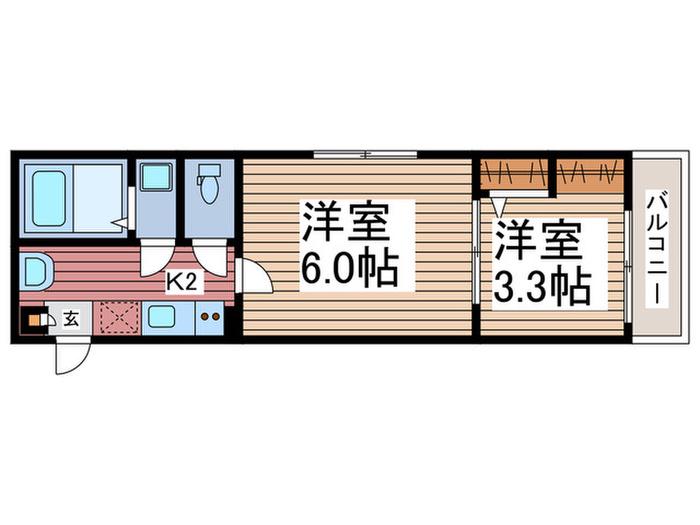 BEST STAGE三郷グレイス(2K/1階)の間取り写真