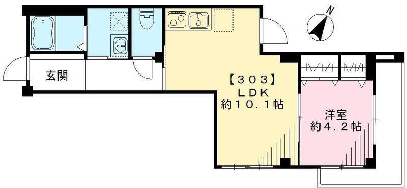 笹塚マンション(1LDK/3階)の間取り写真