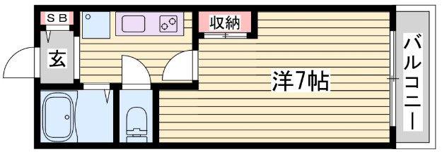 VILLA COCO(1K/1階)の間取り写真