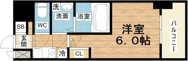 エスリードレジデンス梅田フロント(1K/4階)の間取り写真