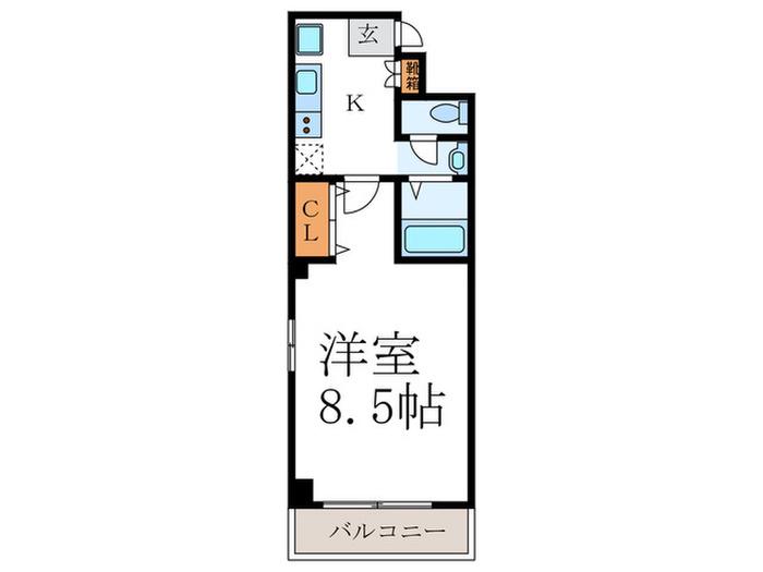 CORTE西ノ京(1K/3階)の間取り写真