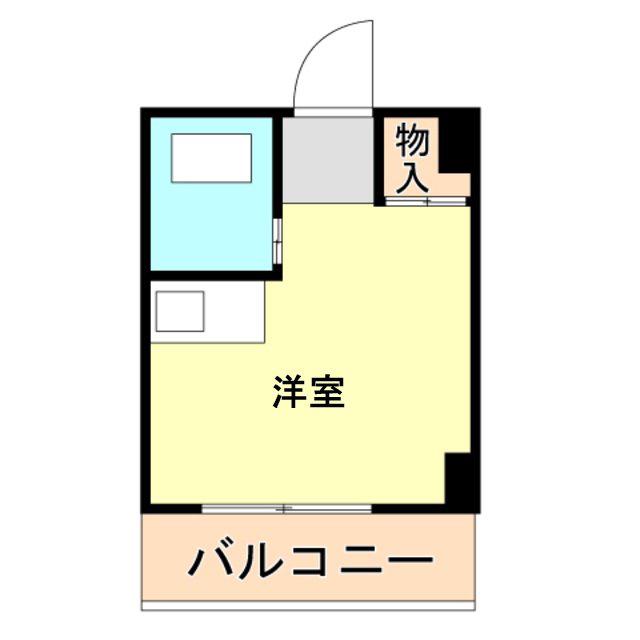 シャトー第7神戸(ワンルーム/2階)の間取り写真