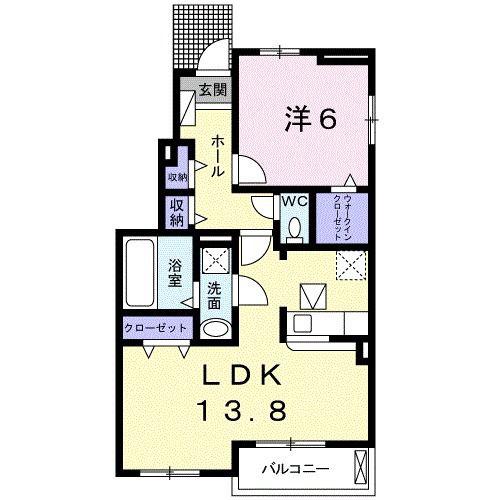 ブルー エトワール A(1LDK/1階)の間取り写真