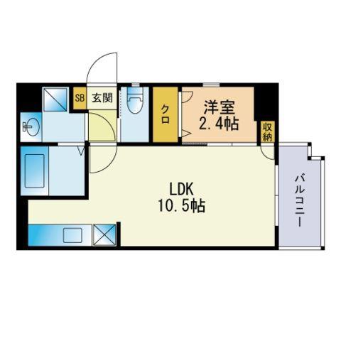 GRANDEUR住吉 弐番館(1LDK/5階)の間取り写真