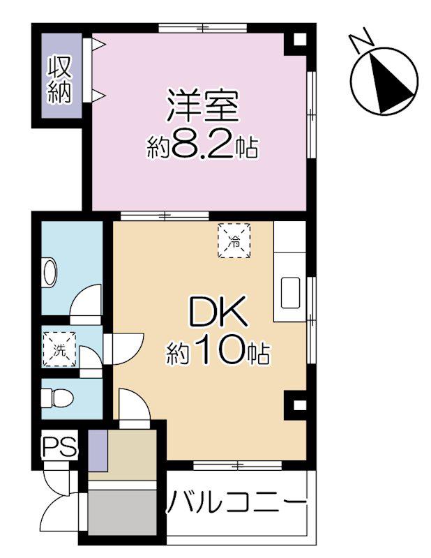 レジデンス福島(1DK/3階)の間取り写真