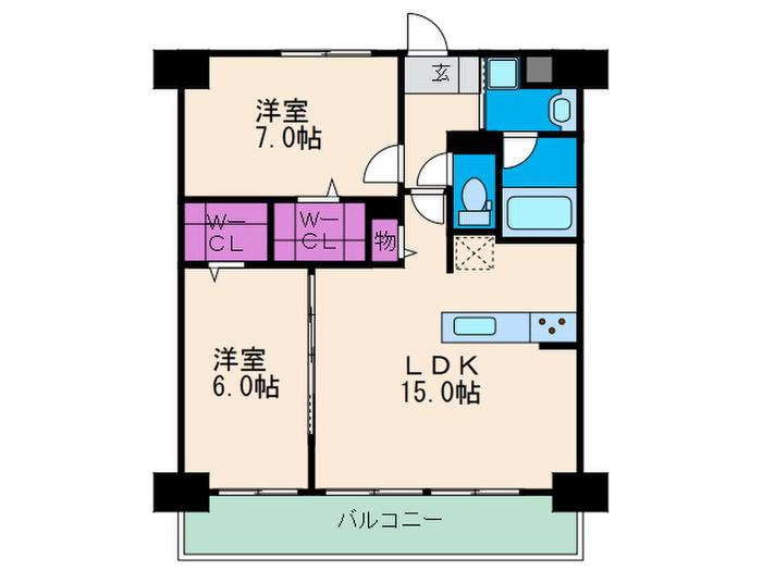 プリマ・メーラ(2LDK/2階)の間取り写真