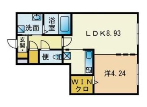 ブランシェ住吉ウエスト(1LDK/3階)の間取り写真