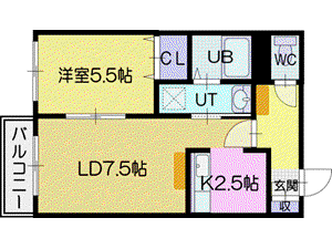 サンコート文京台(1LDK/2階)の間取り写真