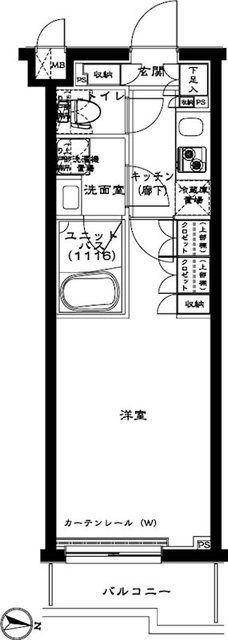 ルーブル武蔵関弐番館(1K/3階)の間取り写真