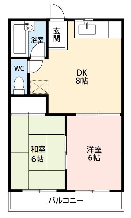 ハイツパー72 A棟(2DK/2階)の間取り写真
